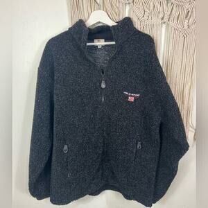 vtg Mens Polo Jeans by Ralph Lauren Zippered Sweater Jacket Size Medium Black